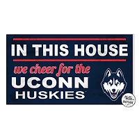 Navy UConn Huskies 11'' x 20'' Indoor/Outdoor In This House Sign