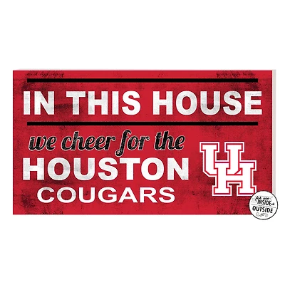 Red Houston Cougars 11'' x 20'' Indoor/Outdoor In This House Sign