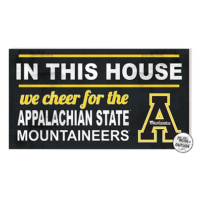 Black Appalachian State Mountaineers 11'' x 20'' Indoor/Outdoor In This House Sign