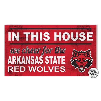 Scarlet Arkansas State Red Wolves 11'' x 20'' Indoor/Outdoor In This House Sign