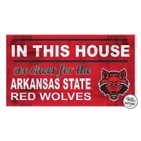 Scarlet Arkansas State Red Wolves 11'' x 20'' Indoor/Outdoor In This House Sign