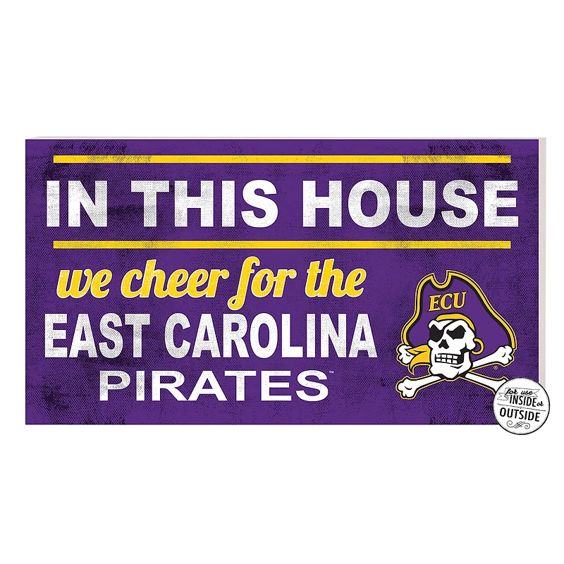 Purple ECU Pirates 11'' x 20'' Indoor/Outdoor In This House Sign