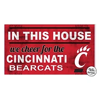 Red Cincinnati Bearcats 11'' x 20'' Indoor/Outdoor In This House Sign