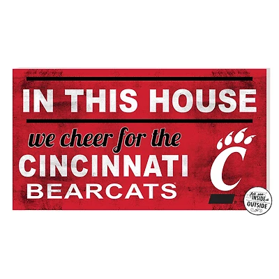 Red Cincinnati Bearcats 11'' x 20'' Indoor/Outdoor In This House Sign
