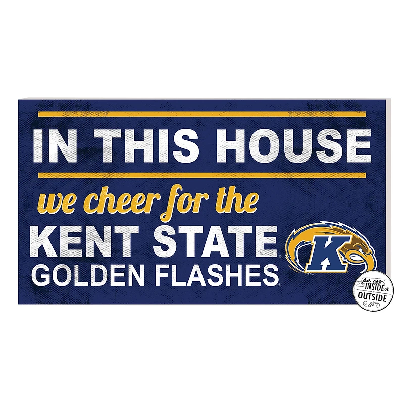 Navy Kent State Golden Flashes 11'' x 20'' Indoor/Outdoor In This House Sign