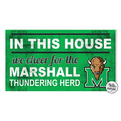Green Marshall Thundering Herd 11'' x 20'' Indoor/Outdoor In This House Sign