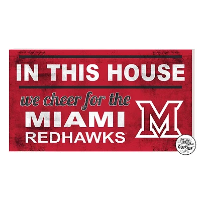 Red Miami University RedHawks 11'' x 20'' Indoor/Outdoor In This House Sign