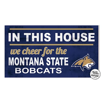 Navy Montana State Bobcats 11'' x 20'' Indoor/Outdoor In This House Sign