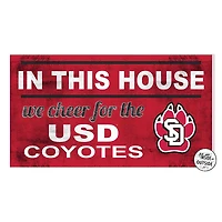 Red South Dakota Coyotes 11'' x 20'' Indoor/Outdoor In This House Sign