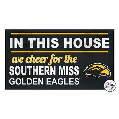 Black Southern Miss Golden Eagles 11'' x 20'' Indoor/Outdoor In This House Sign