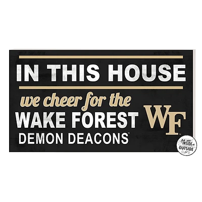 Black Wake Forest Demon Deacons 11'' x 20'' Indoor/Outdoor In This House Sign