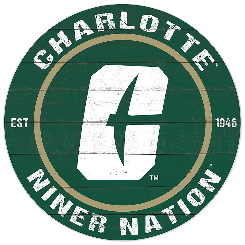 Charlotte 49ers 20'' x 20'' Indoor/Outdoor Circle Sign