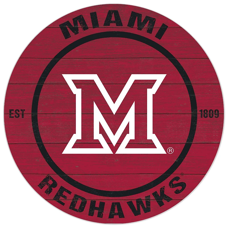 Miami University RedHawks 20'' x 20'' Indoor/Outdoor Circle Sign