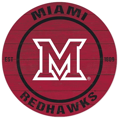 Miami University RedHawks 20'' x 20'' Indoor/Outdoor Circle Sign