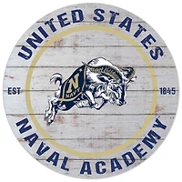 White Navy Midshipmen 20'' x 20'' Indoor/Outdoor Weathered Circle Sign