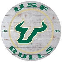 White South Florida Bulls 20'' x 20'' Indoor/Outdoor Weathered Circle Sign