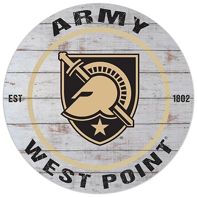 White Army Black Knights 20'' x 20'' Indoor/Outdoor Weathered Circle Sign