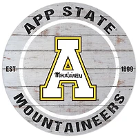 White Appalachian State Mountaineers 20'' x 20'' Indoor/Outdoor Weathered Circle Sign