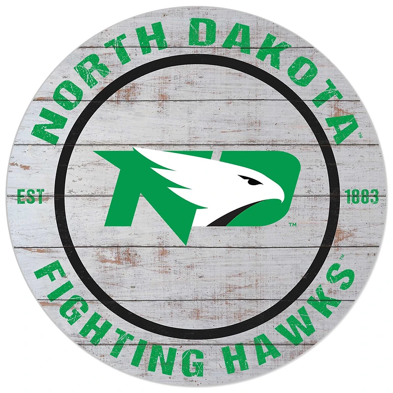 White North Dakota 20'' x 20'' Indoor/Outdoor Weathered Circle Sign