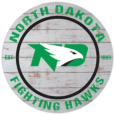 White North Dakota 20'' x 20'' Indoor/Outdoor Weathered Circle Sign