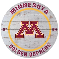 White Minnesota Golden Gophers 20'' x 20'' Indoor/Outdoor Weathered Circle Sign