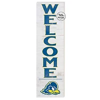 White Delaware Fightin' Blue Hens 10'' x 35'' Indoor/Outdoor Welcome Sign