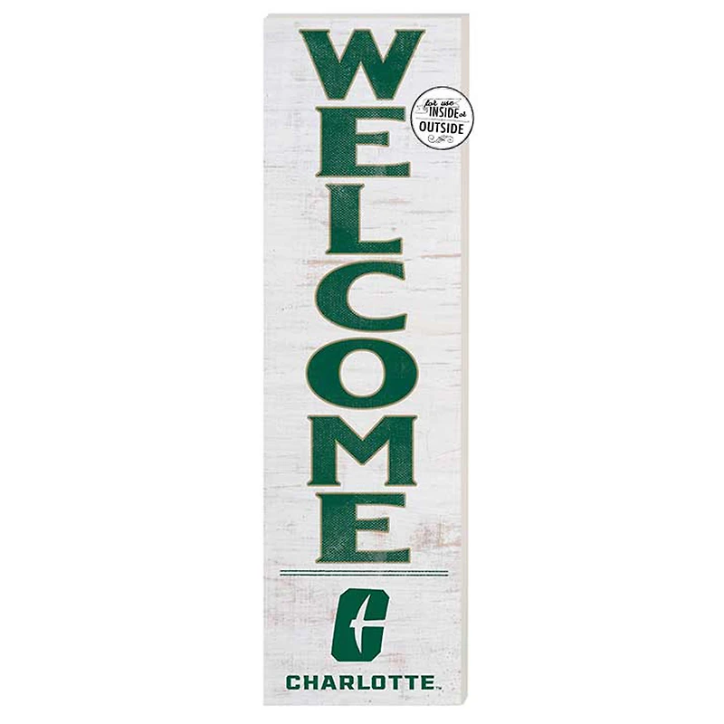 White Charlotte 49ers 10'' x 35'' Indoor/Outdoor Welcome Sign