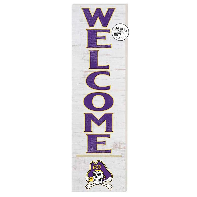 White ECU Pirates 10'' x 35'' Indoor/Outdoor Welcome Sign