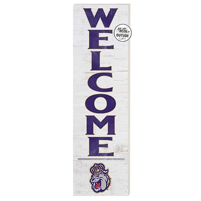 White James Madison Dukes 10'' x 35'' Indoor/Outdoor Welcome Sign