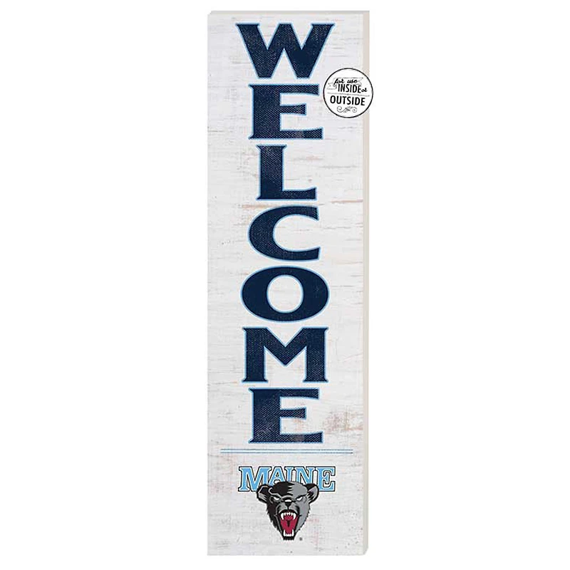 White Maine Black Bears 10'' x 35'' Indoor/Outdoor Welcome Sign