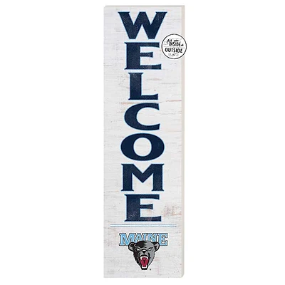 White Maine Black Bears 10'' x 35'' Indoor/Outdoor Welcome Sign
