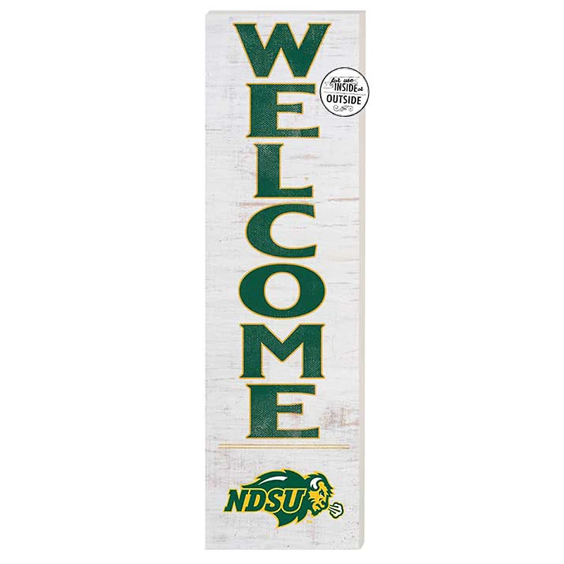 White NDSU Bison 10'' x 35'' Indoor/Outdoor Welcome Sign