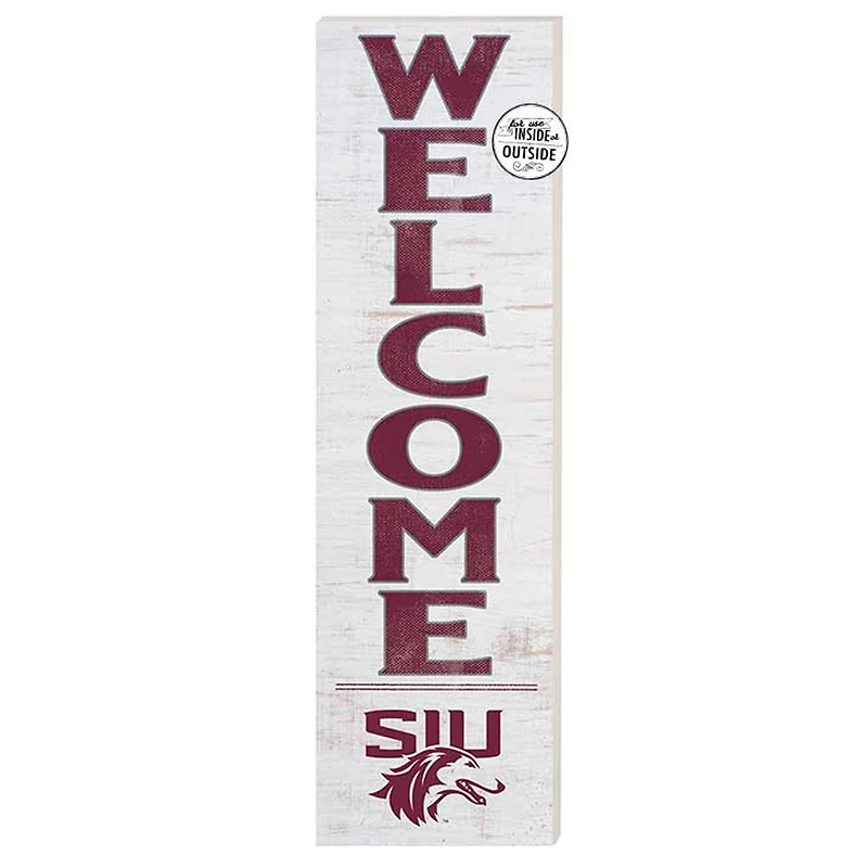 White Southern Illinois Salukis 10'' x 35'' Indoor/Outdoor Welcome Sign