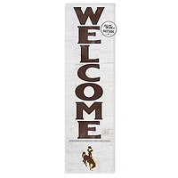 White Wyoming Cowboys 10'' x 35'' Indoor/Outdoor Welcome Sign