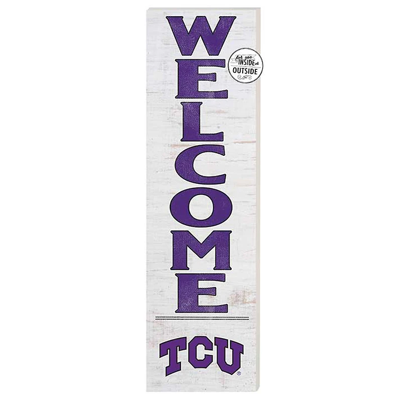White TCU Horned Frogs 10'' x 35'' Indoor/Outdoor Welcome Sign