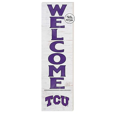 White TCU Horned Frogs 10'' x 35'' Indoor/Outdoor Welcome Sign