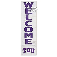 White TCU Horned Frogs 10'' x 35'' Indoor/Outdoor Welcome Sign