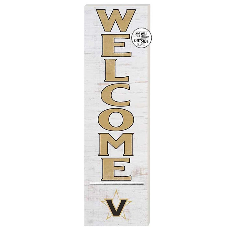 White Vanderbilt Commodores 10'' x 35'' Indoor/Outdoor Welcome Sign