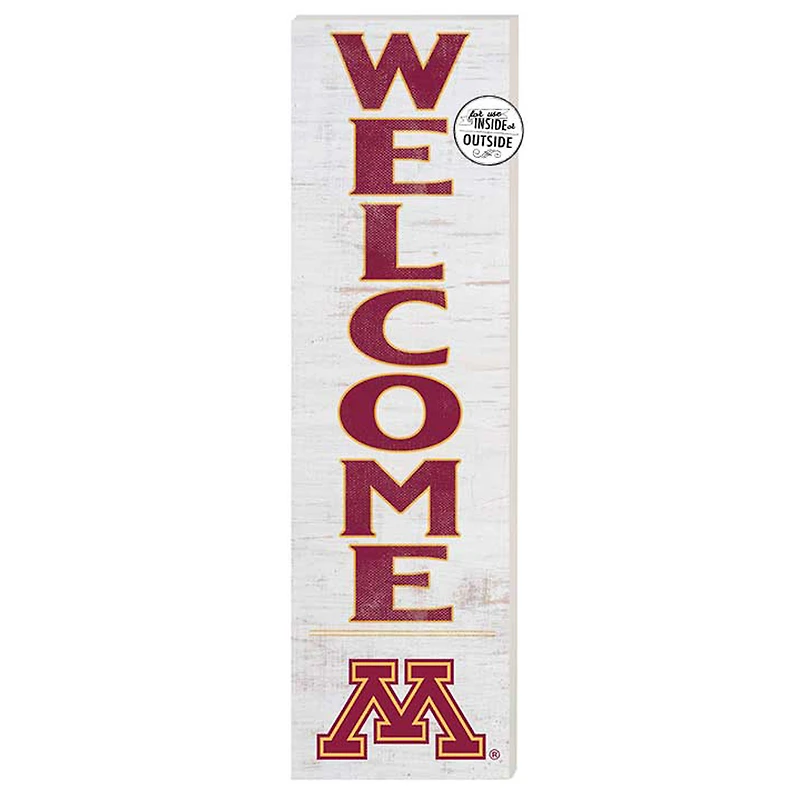 White Minnesota Golden Gophers 10'' x 35'' Indoor/Outdoor Welcome Sign