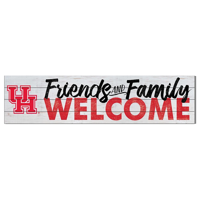 White Houston Cougars 10'' x 40'' Friends & Family Welcome Sign