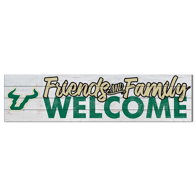 White South Florida Bulls 10'' x 40'' Friends & Family Welcome Sign