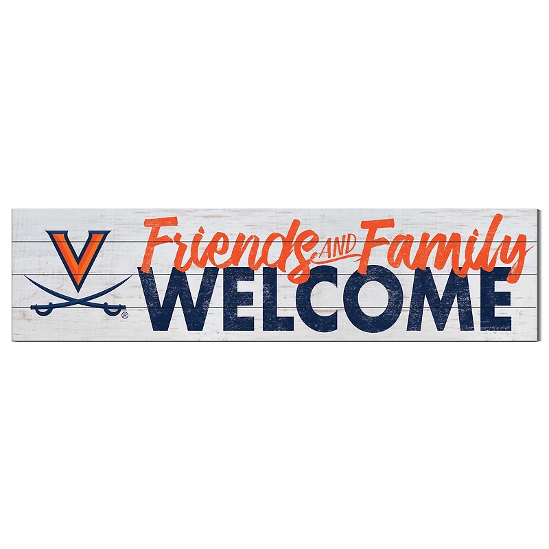 White Virginia Cavaliers 10'' x 40'' Friends & Family Welcome Sign