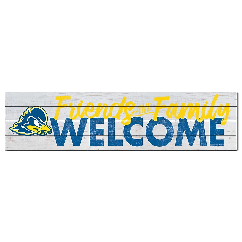 White Delaware Fightin' Blue Hens 10'' x 40'' Friends & Family Welcome Sign