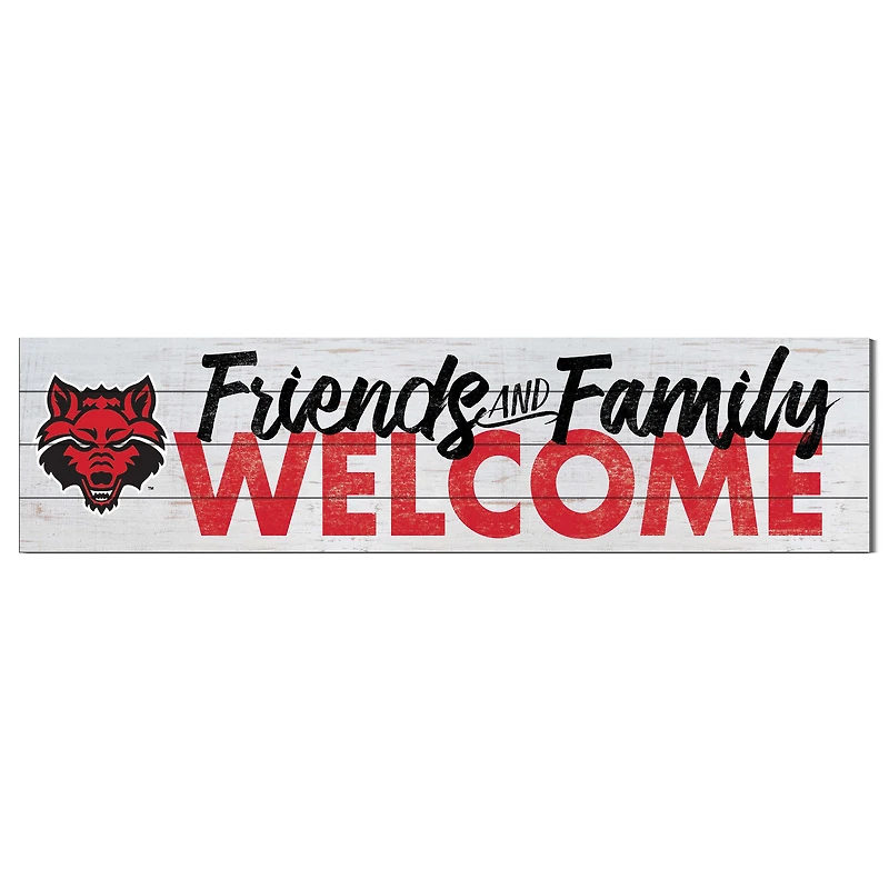 White Arkansas State Red Wolves 10'' x 40'' Friends & Family Welcome Sign