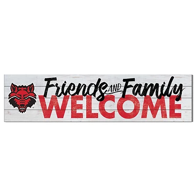 White Arkansas State Red Wolves 10'' x 40'' Friends & Family Welcome Sign