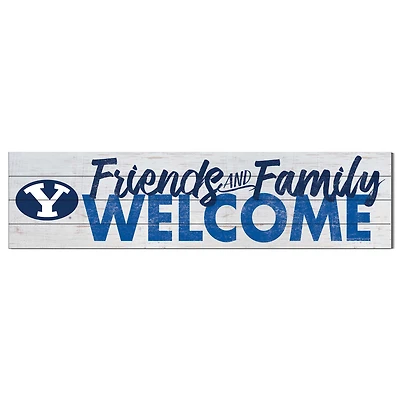 White BYU Cougars 10'' x 40'' Friends & Family Welcome Sign