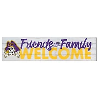 White ECU Pirates 10'' x 40'' Friends & Family Welcome Sign
