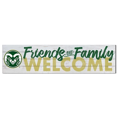 White Colorado State Rams 10'' x 40'' Friends & Family Welcome Sign