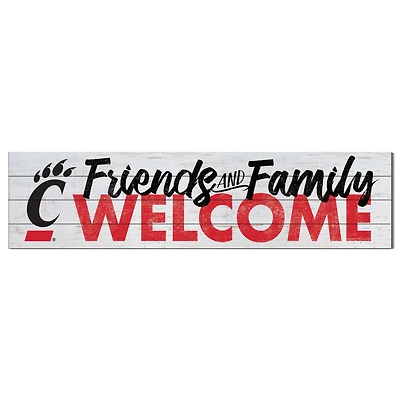 White Cincinnati Bearcats 10'' x 40'' Friends & Family Welcome Sign