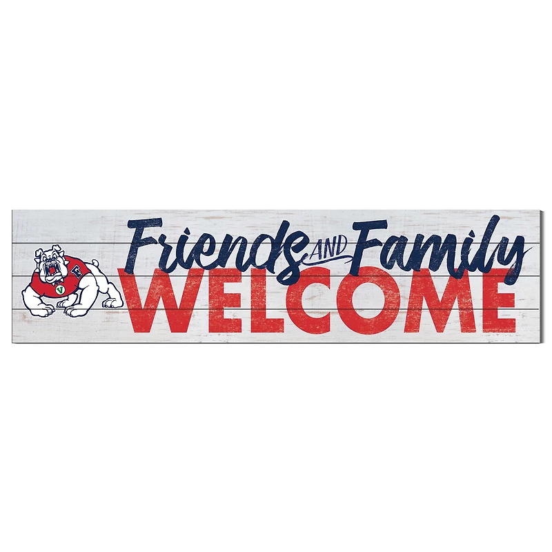 White Fresno State Bulldogs 10'' x 40'' Friends & Family Welcome Sign